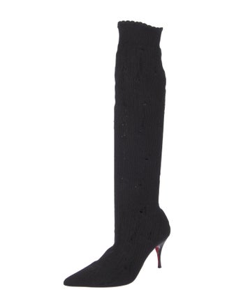 Christian Louboutin Glitter Accents Sock Boots