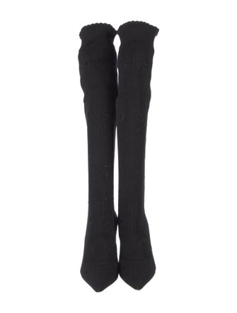 Christian Louboutin Glitter Accents Sock Boots