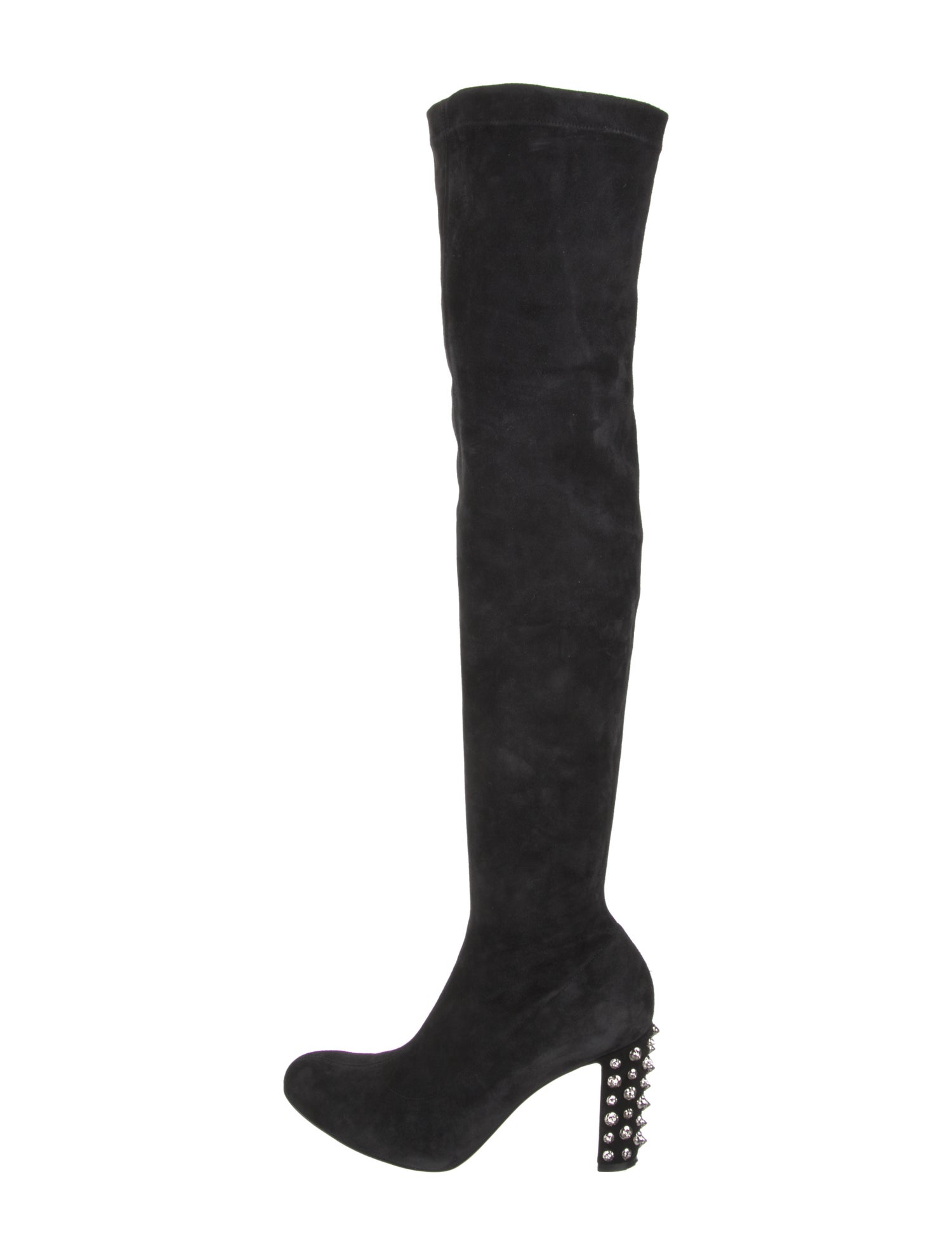 Christian Louboutin Suede Studded Accents Sock Boots
