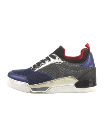 Christian Louboutin Leather Colorblock Pattern Sneakers