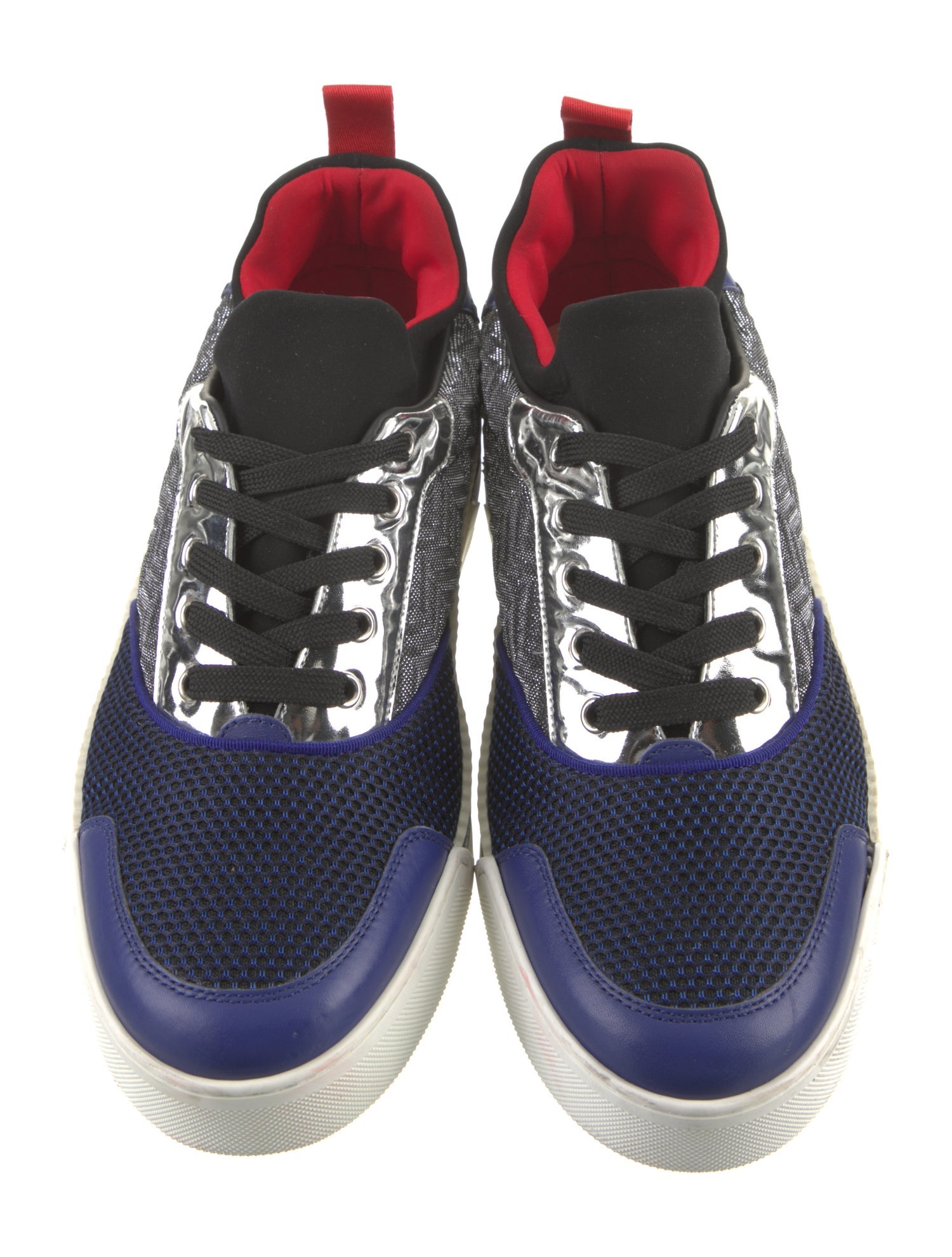 Christian Louboutin Leather Colorblock Pattern Sneakers