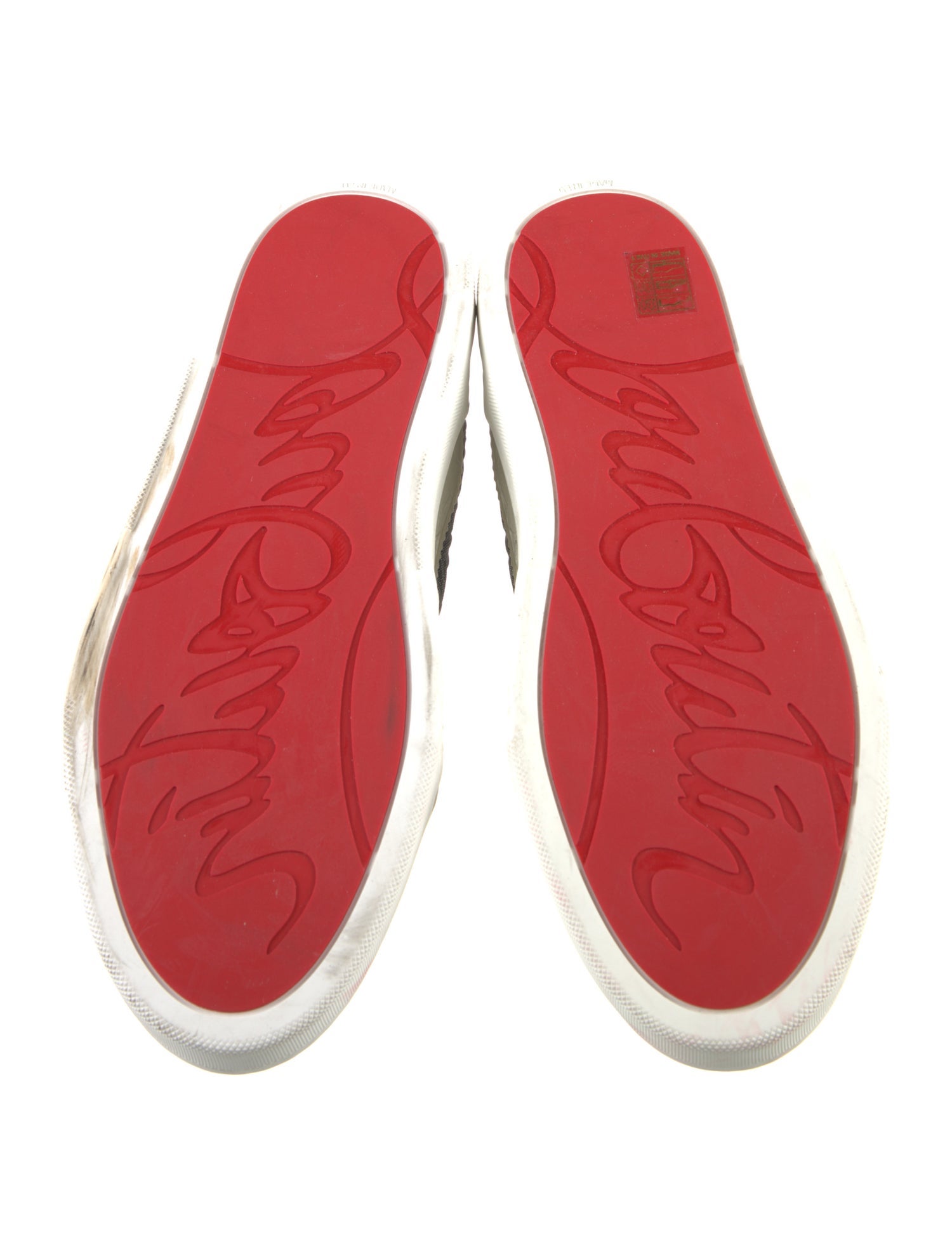 Christian Louboutin Leather Colorblock Pattern Sneakers