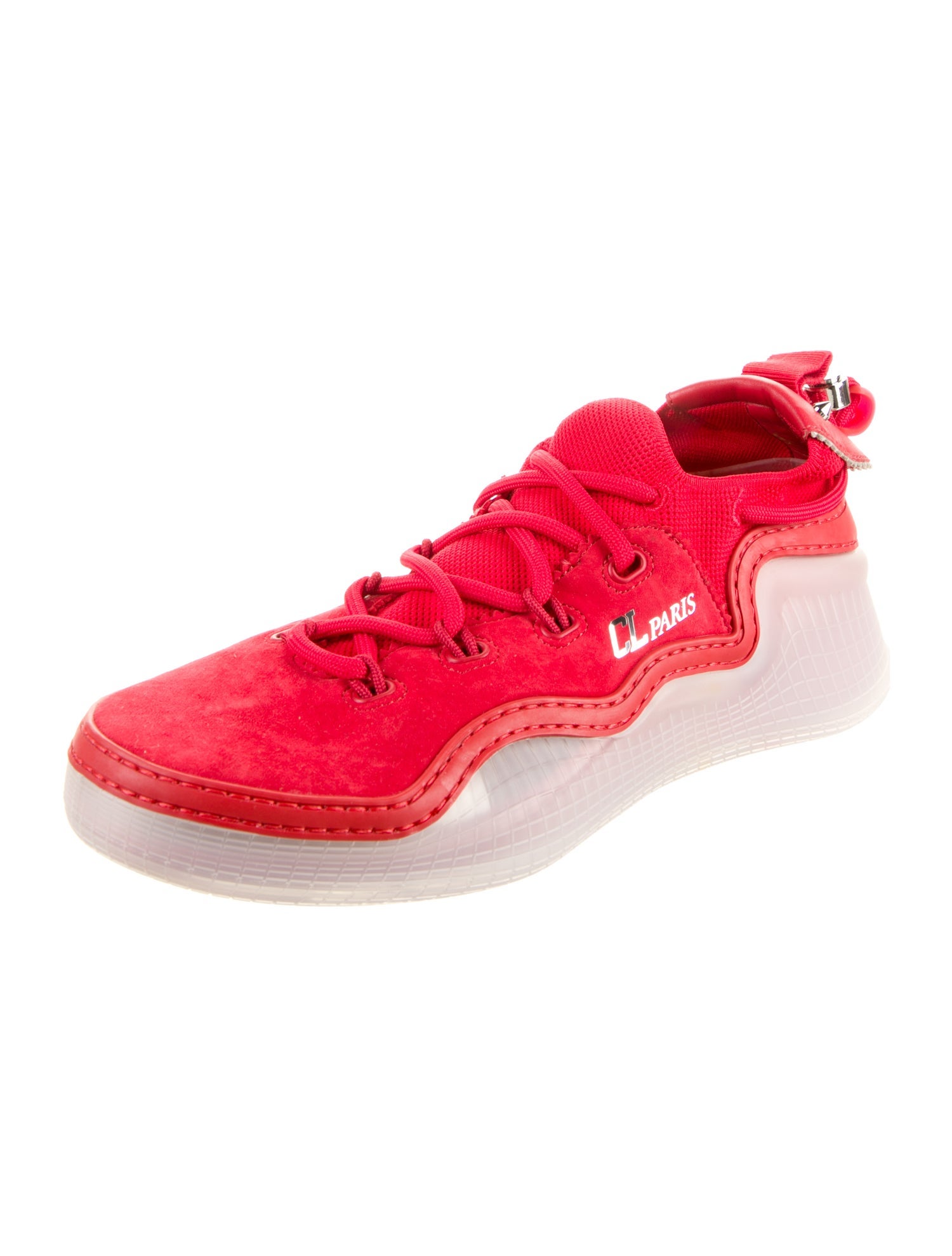 Christian Louboutin Suede Leather Trim Embellishment Sneakers