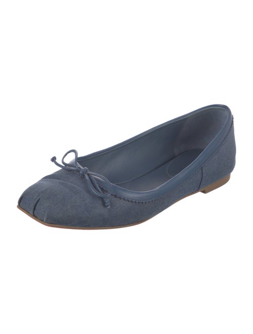 Christian Louboutin Denim Bow Accents Ballet Flats