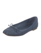 Christian Louboutin Denim Bow Accents Ballet Flats