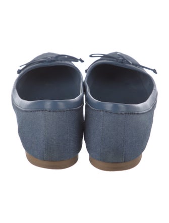 Christian Louboutin Denim Bow Accents Ballet Flats