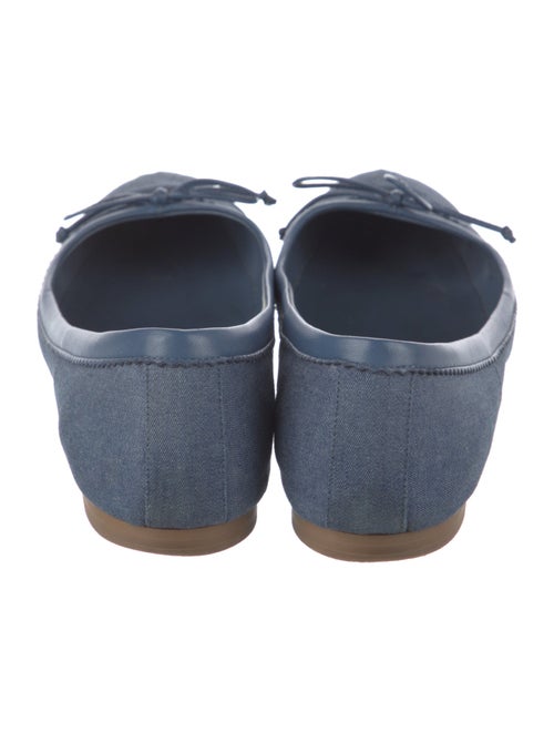Christian Louboutin Denim Bow Accents Ballet Flats