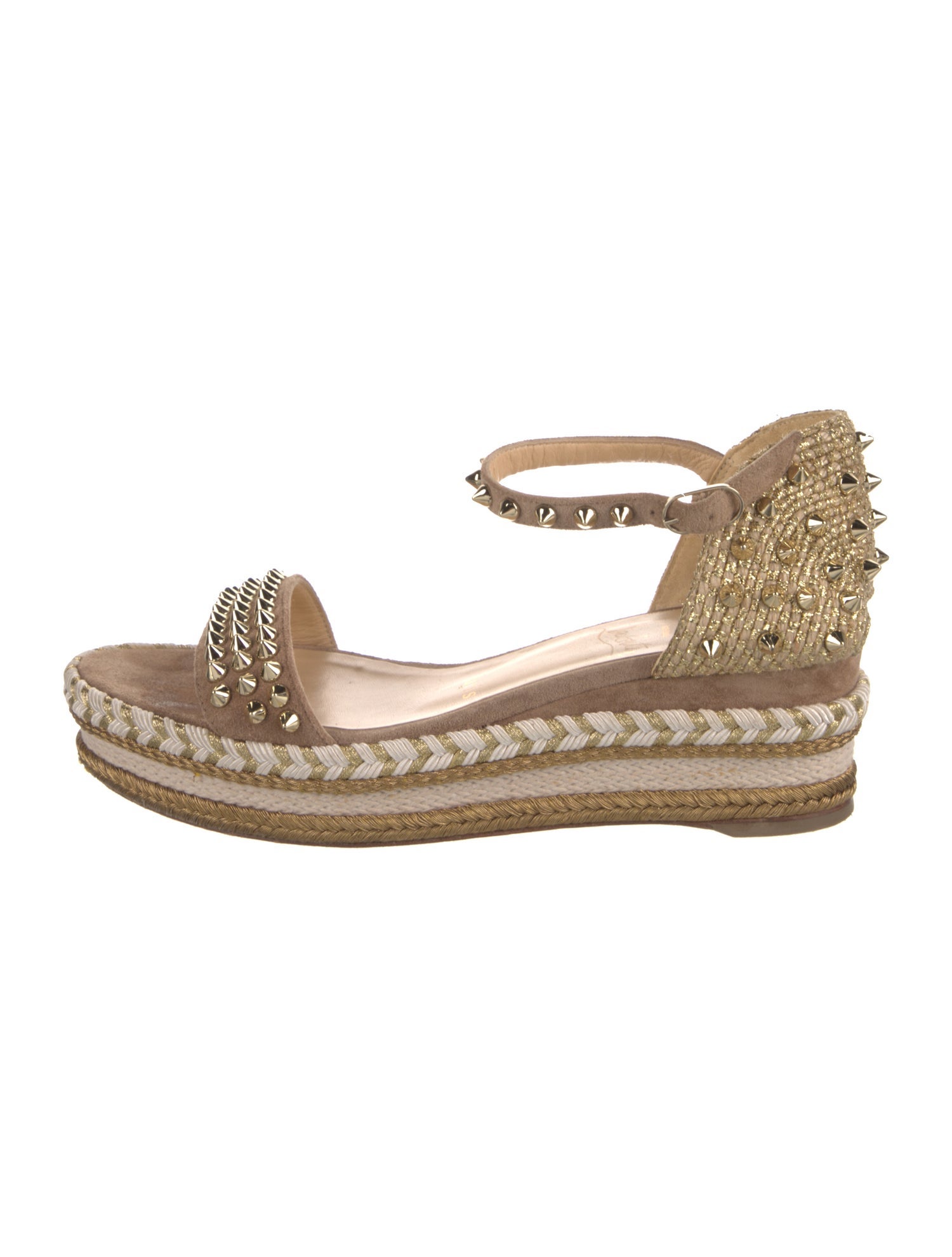 Christian Louboutin Spike Accents Suede Espadrilles