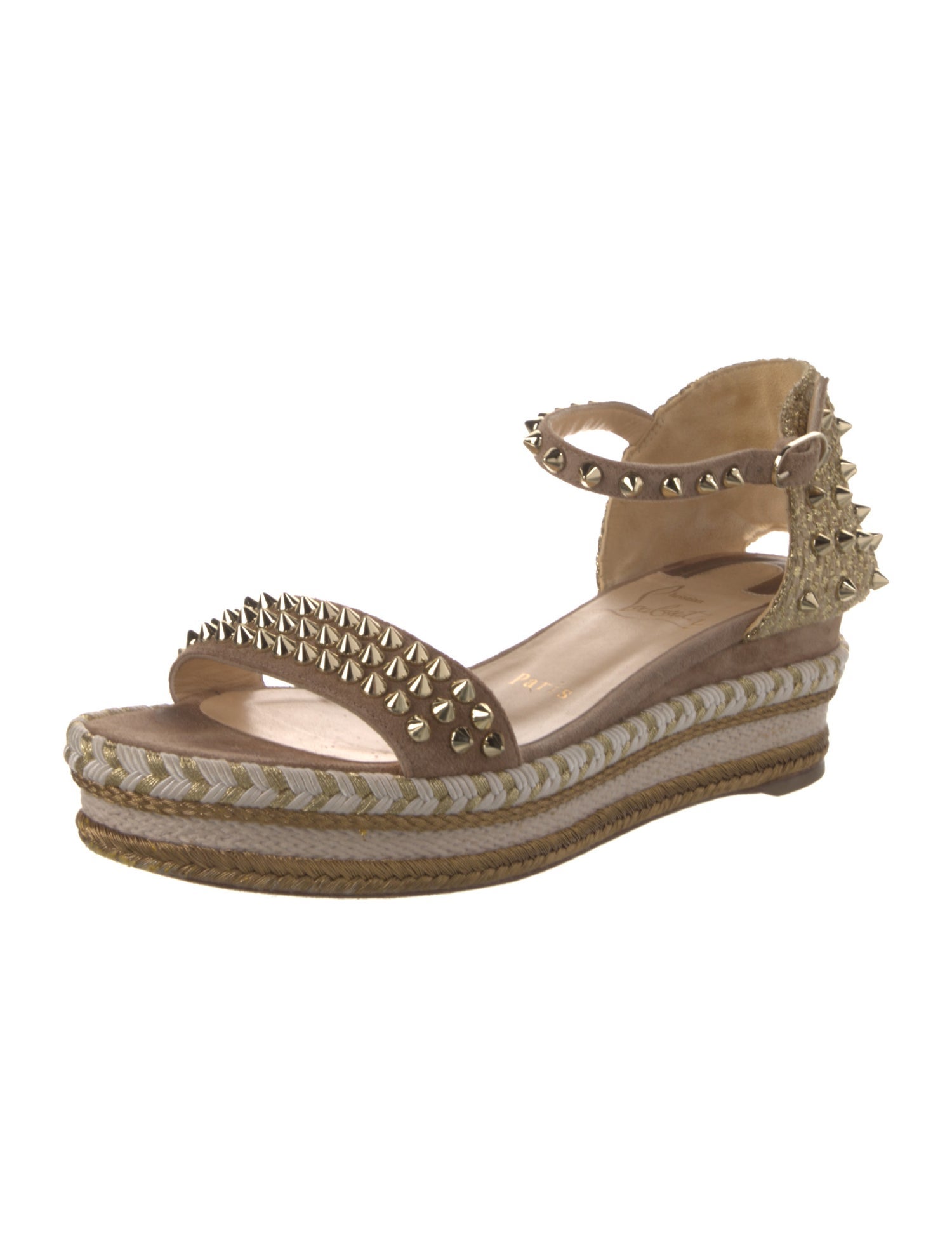 Christian Louboutin Spike Accents Suede Espadrilles