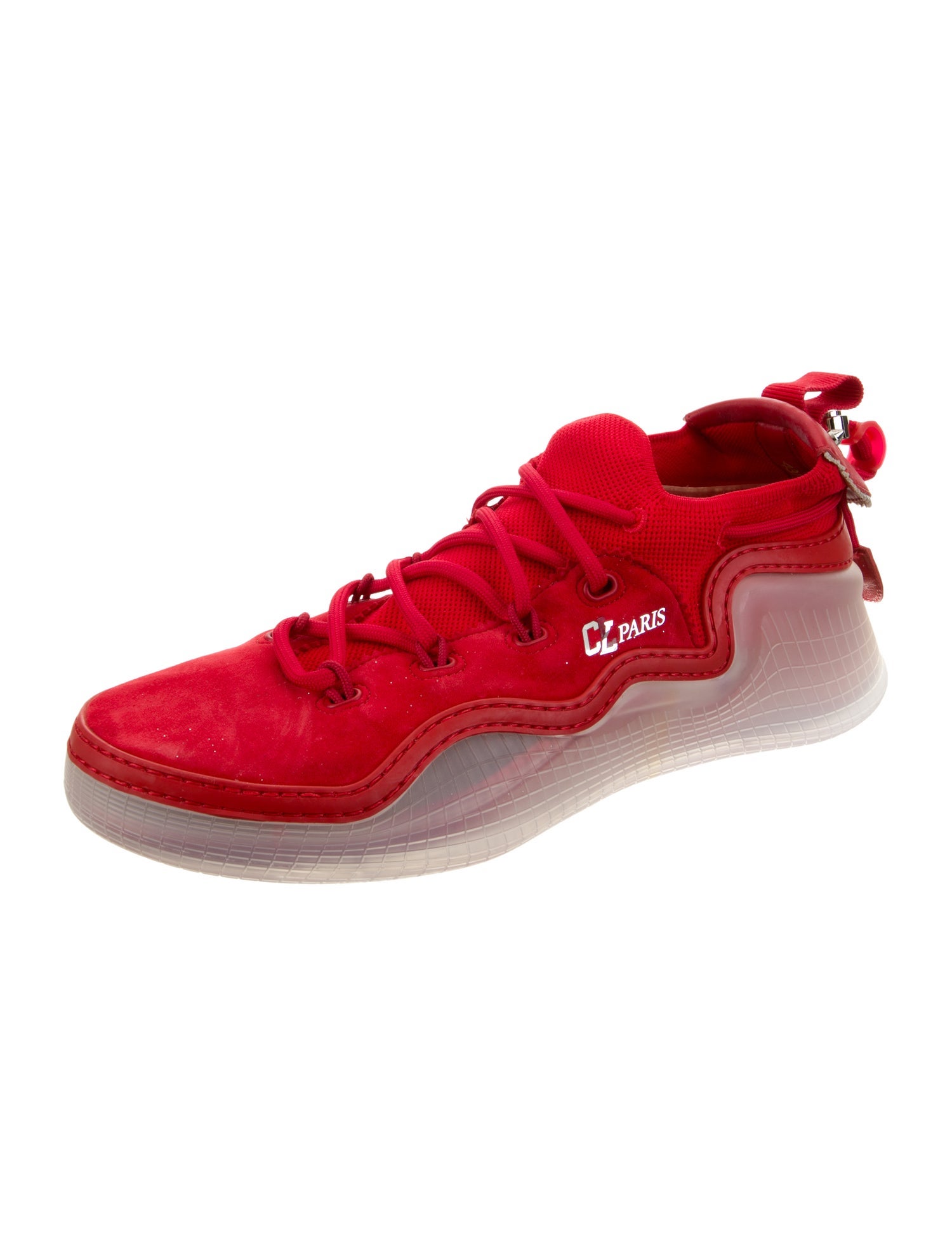 Christian Louboutin Suede Leather Trim Embellishment Sneakers