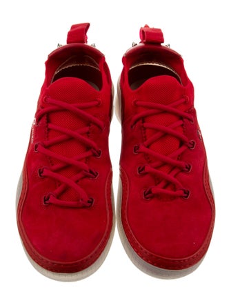 Christian Louboutin Suede Leather Trim Embellishment Sneakers