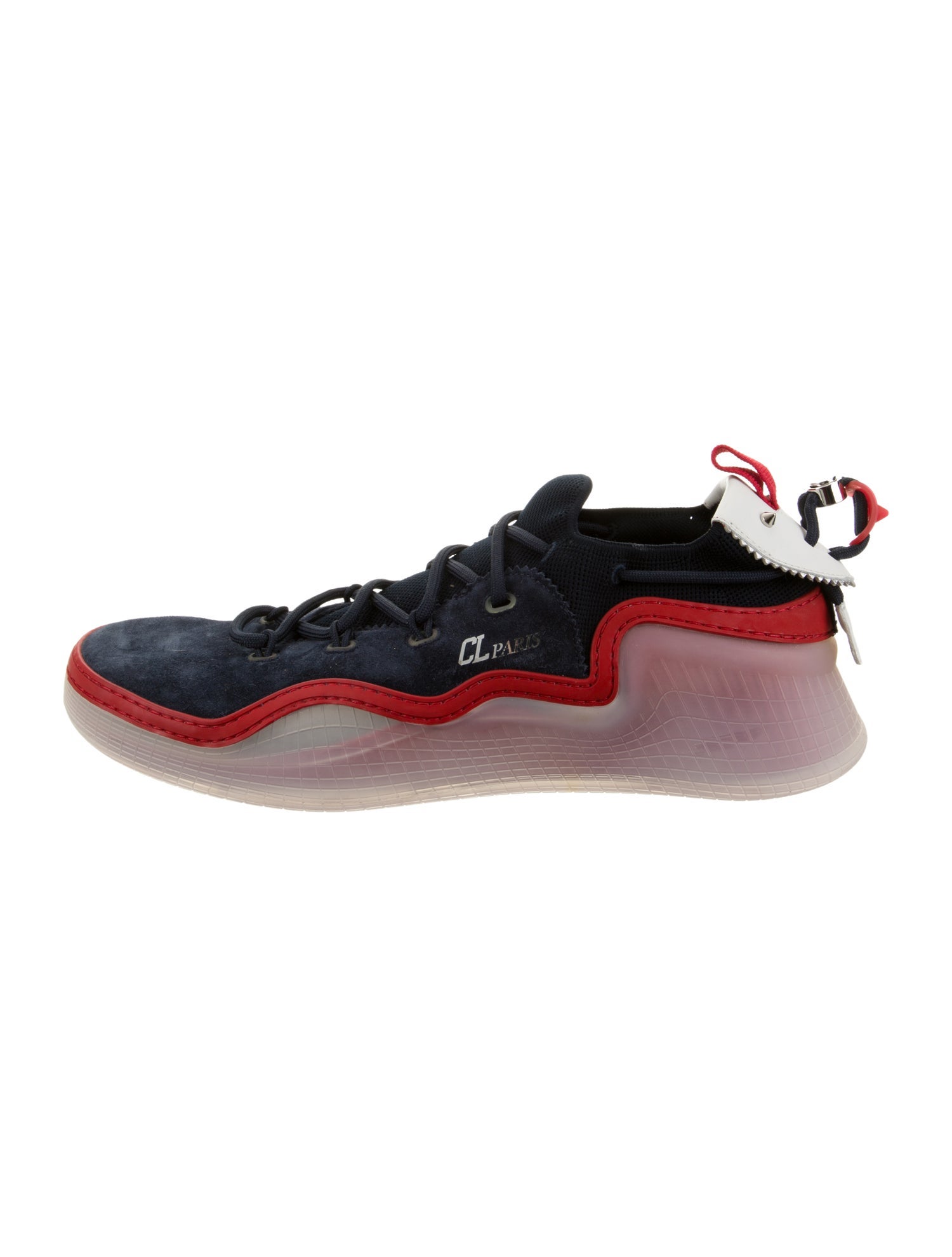 Christian Louboutin Suede Leather Trim Embellishment Sneakers
