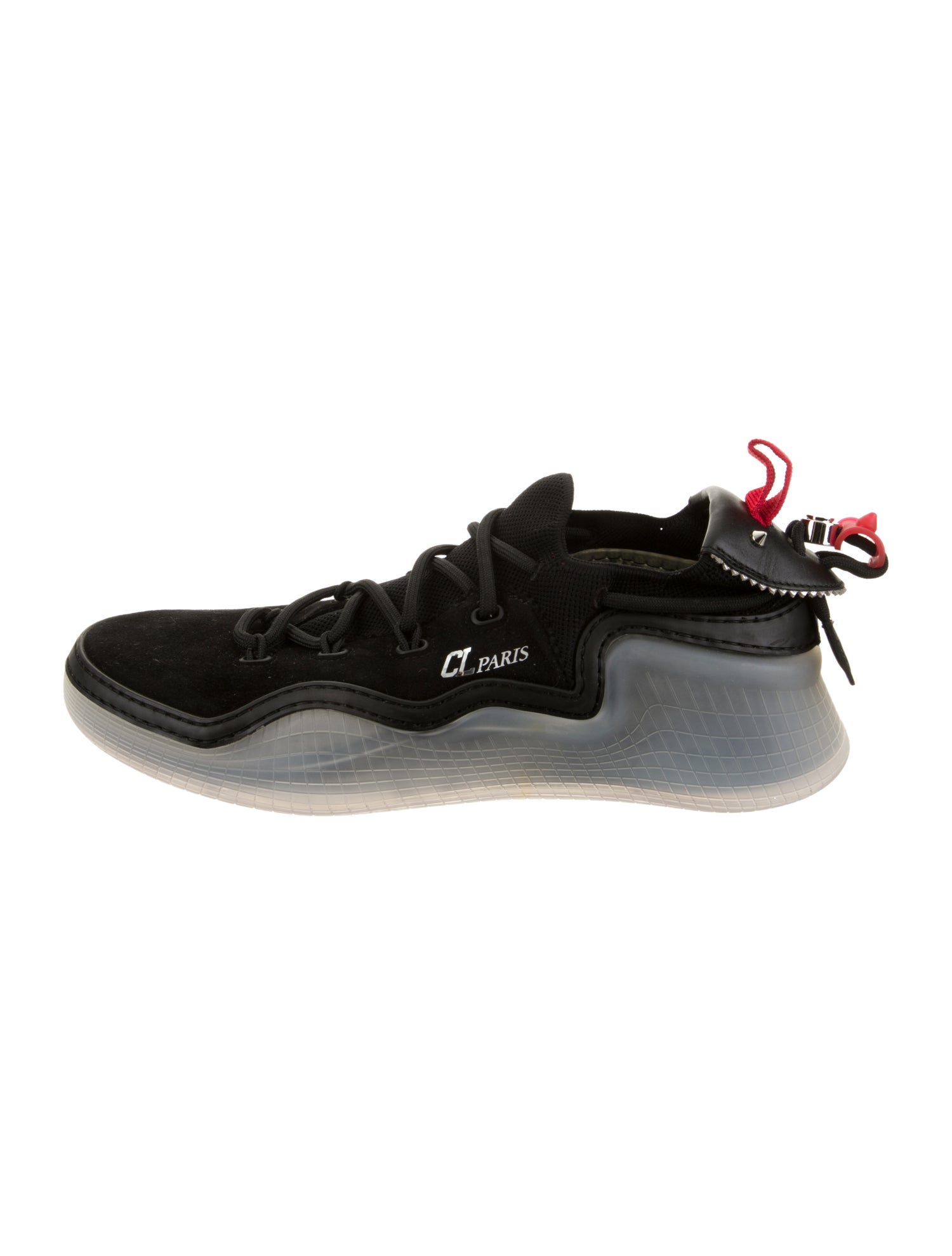 Christian Louboutin Suede Leather Trim Embellishment Sneakers