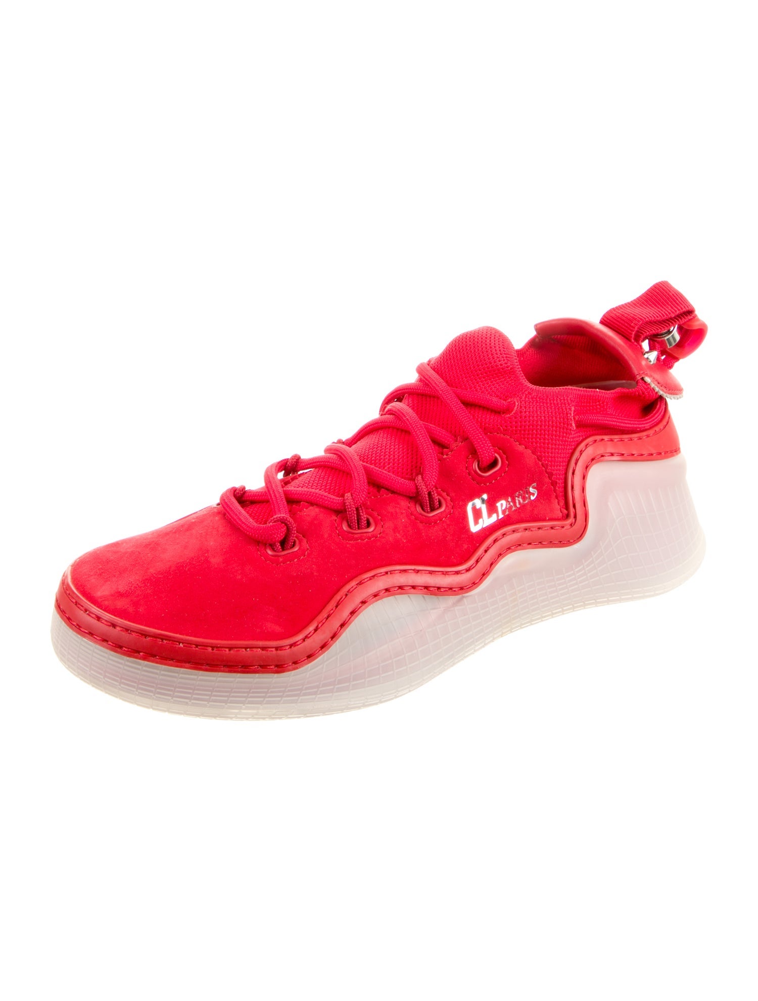 Christian Louboutin Suede Leather Trim Embellishment Sneakers