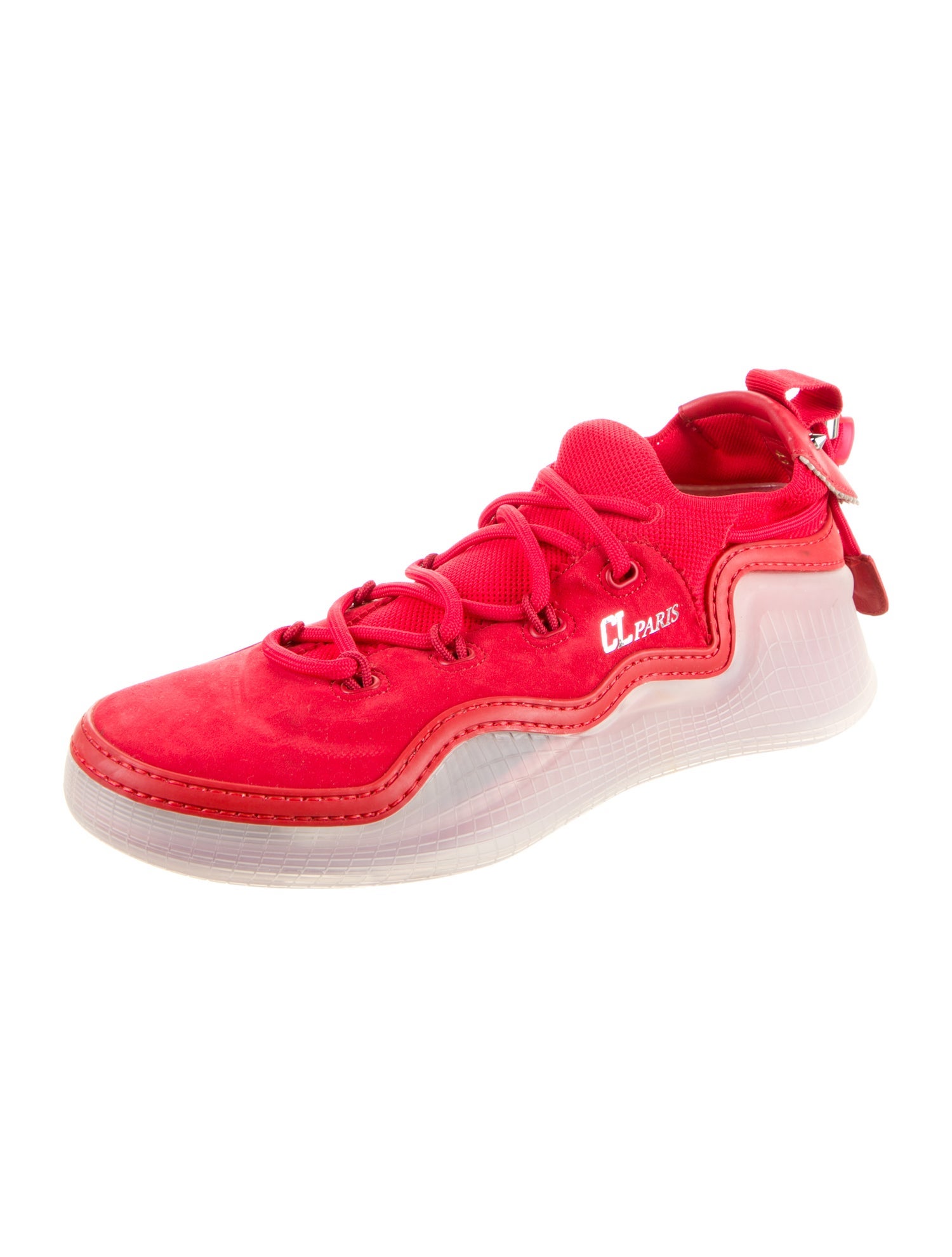 Christian Louboutin Spike Accents Suede Sneakers