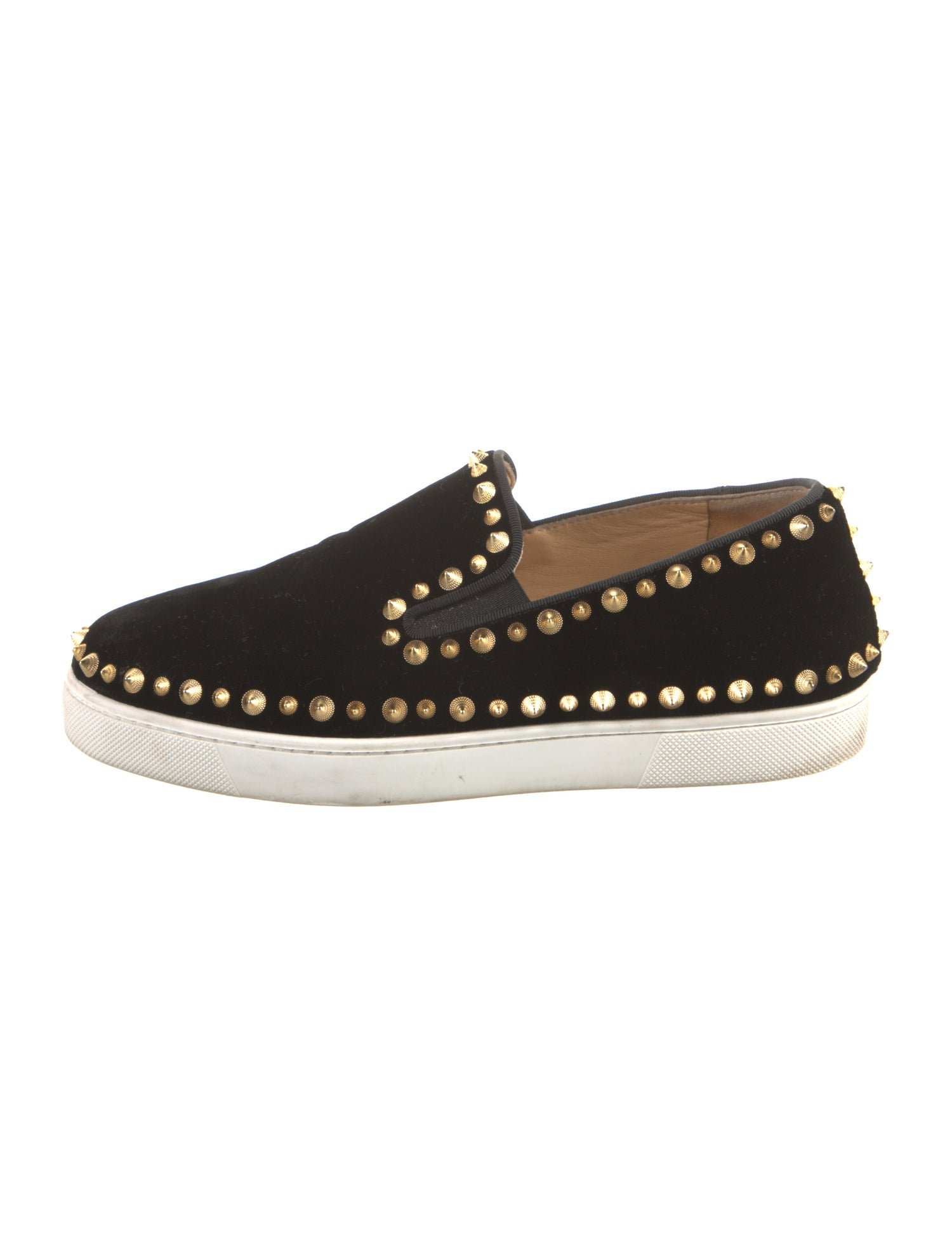Christian Louboutin Velvet Studded Accents Sneakers