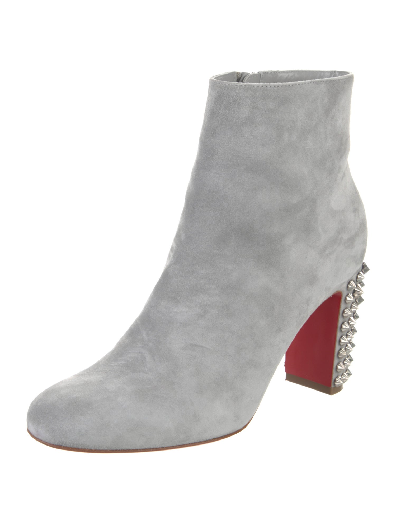Christian Louboutin Spike Accents Suede Boots
