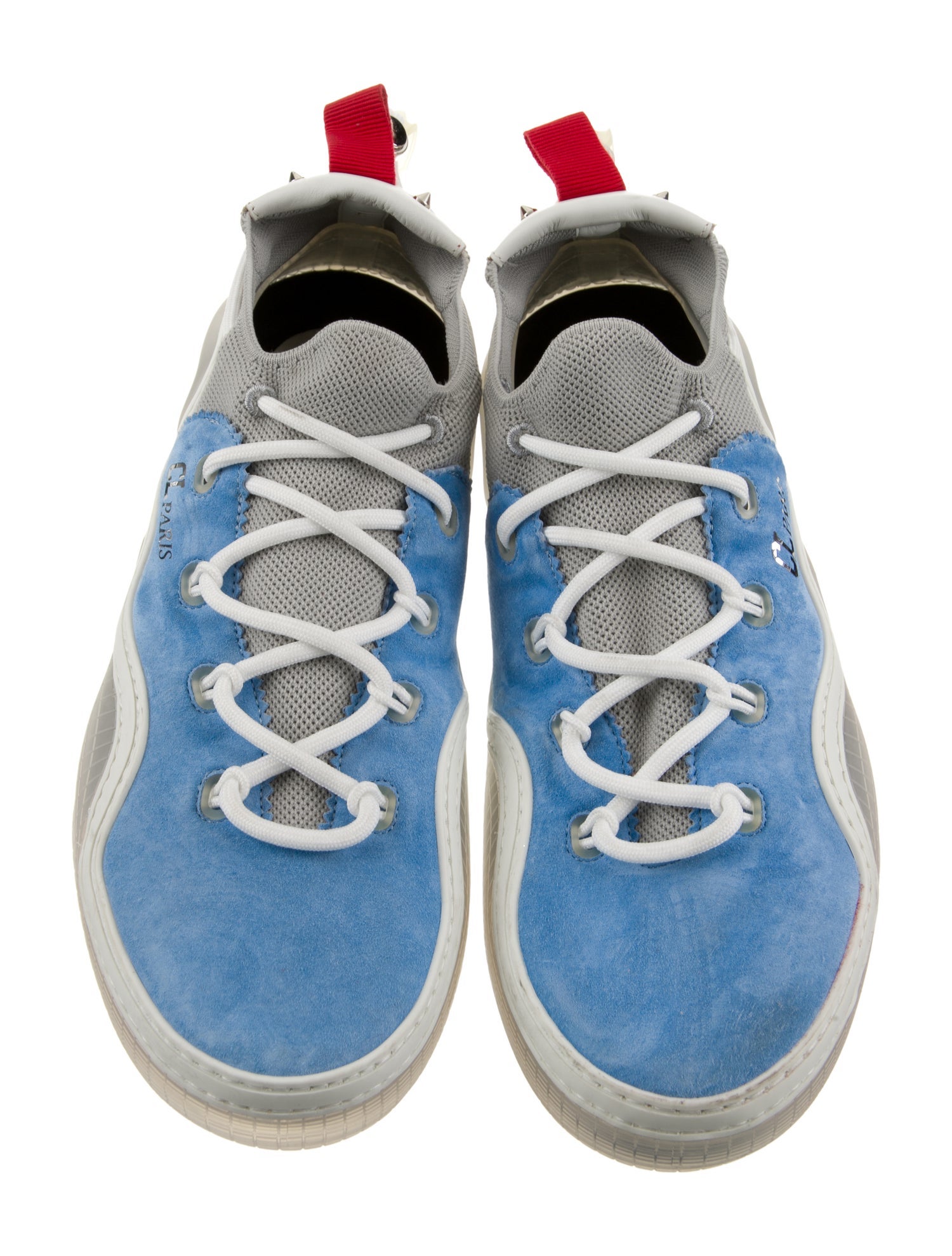 Christian Louboutin Suede Colorblock Pattern Sneakers