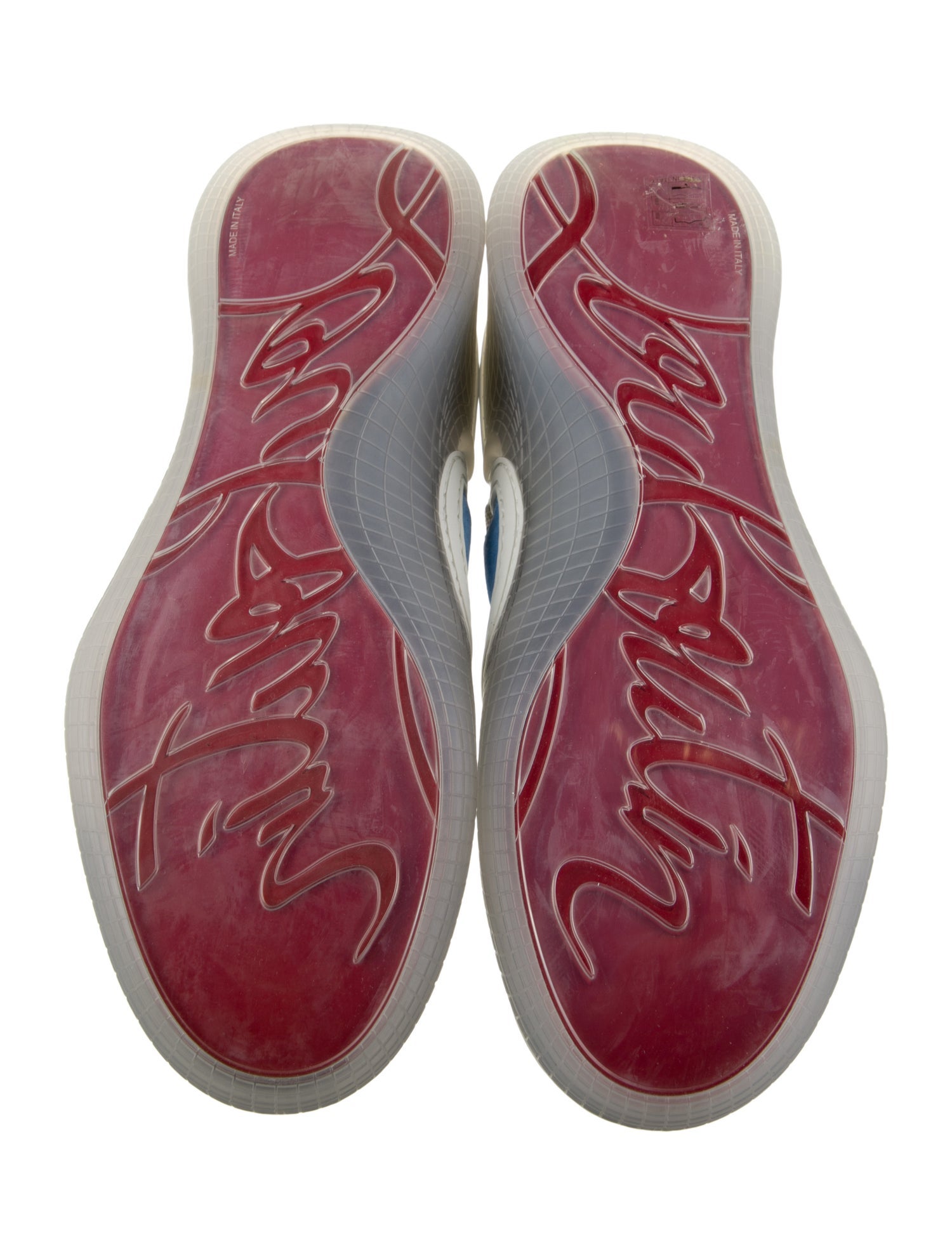 Christian Louboutin Suede Colorblock Pattern Sneakers