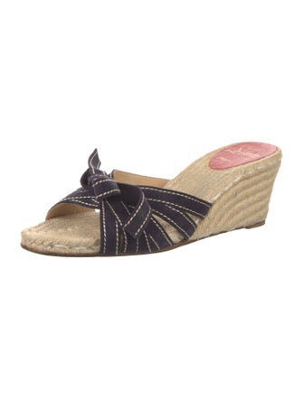 Christian Louboutin Suede Bow Accents Espadrilles