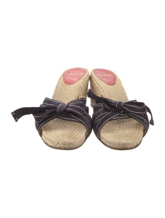 Christian Louboutin Suede Bow Accents Espadrilles