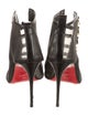 Christian Louboutin Mesh Leather Trim Embellishment T-Strap Pumps