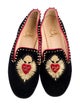 Christian Louboutin Spike Accents Velvet Loafers