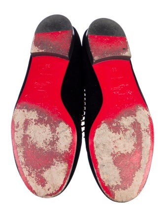 Christian Louboutin Spike Accents Velvet Loafers