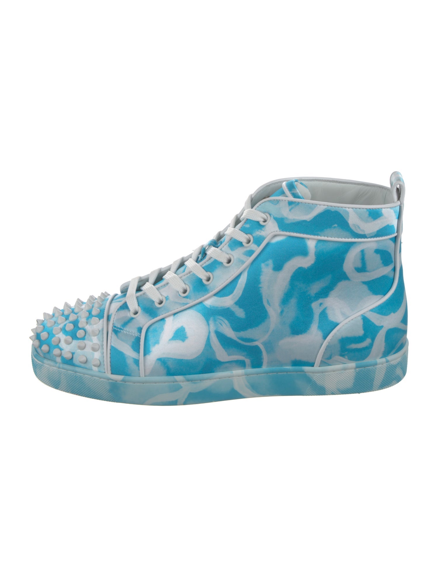Christian Louboutin Rockstud Accents Satin Sneakers