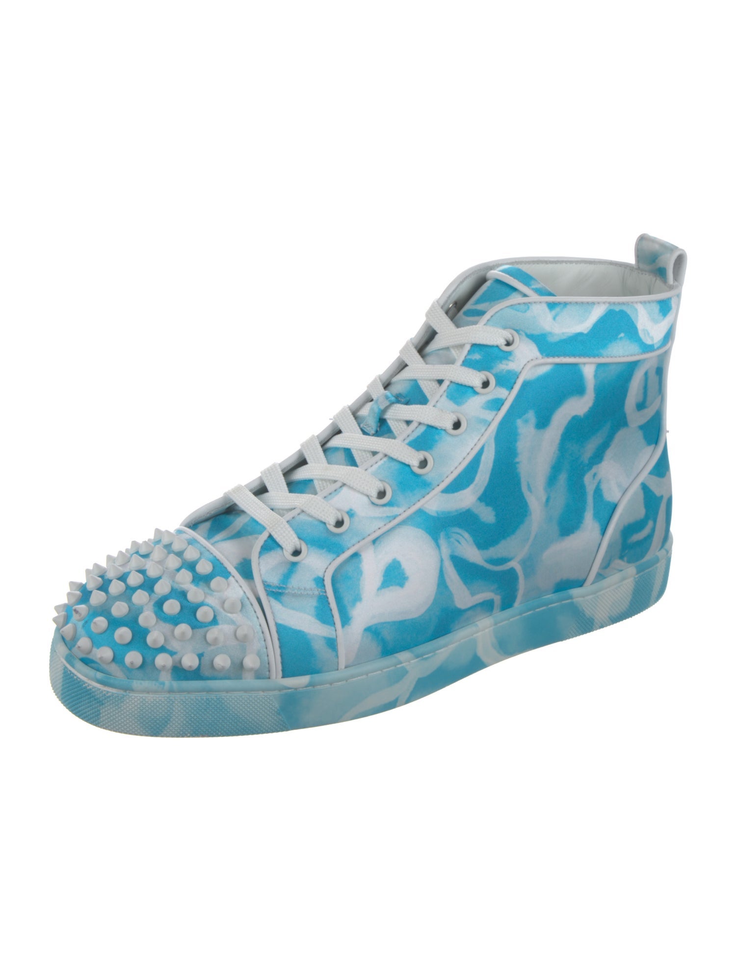 Christian Louboutin Rockstud Accents Satin Sneakers