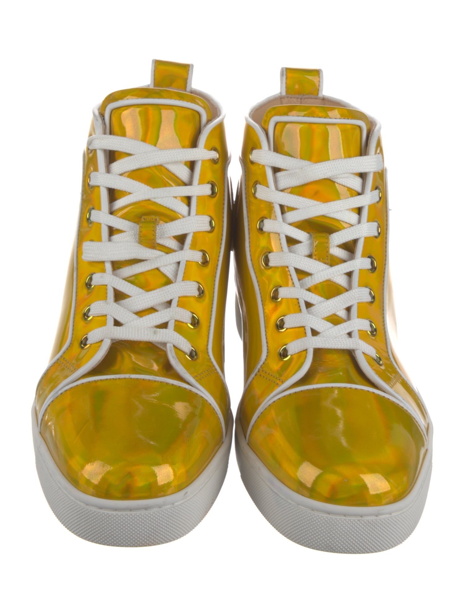 Christian Louboutin Patent Leather Studded Accents Sneakers