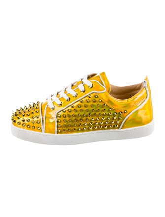 Christian Louboutin Patent Leather Studded Accents Sneakers