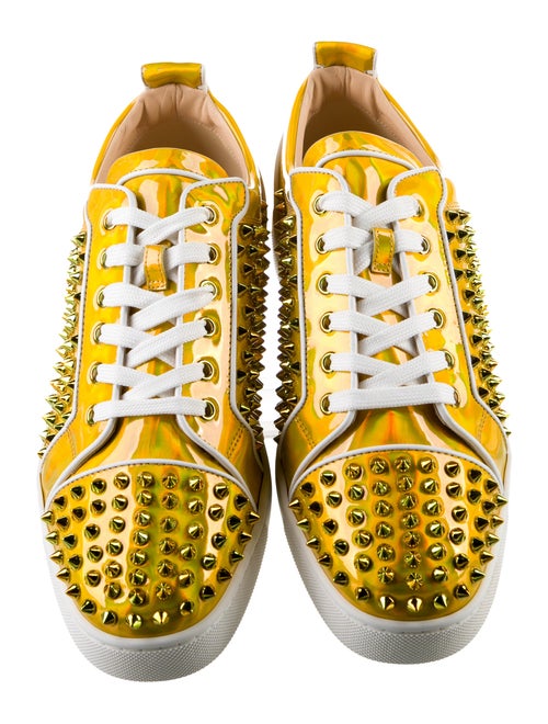 Christian Louboutin Patent Leather Studded Accents Sneakers