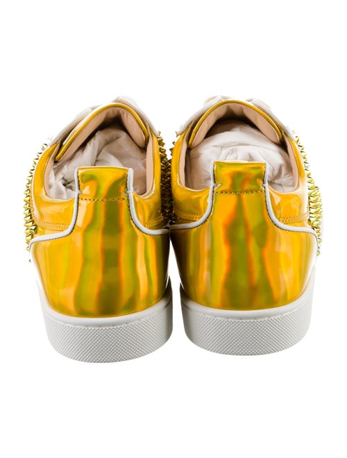 Christian Louboutin Patent Leather Studded Accents Sneakers
