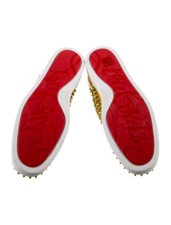 Christian Louboutin Patent Leather Studded Accents Sneakers