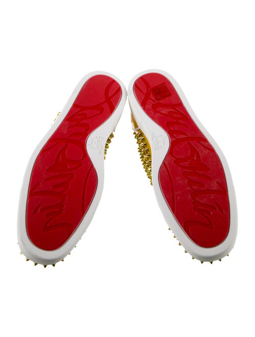 Christian Louboutin Patent Leather Studded Accents Sneakers