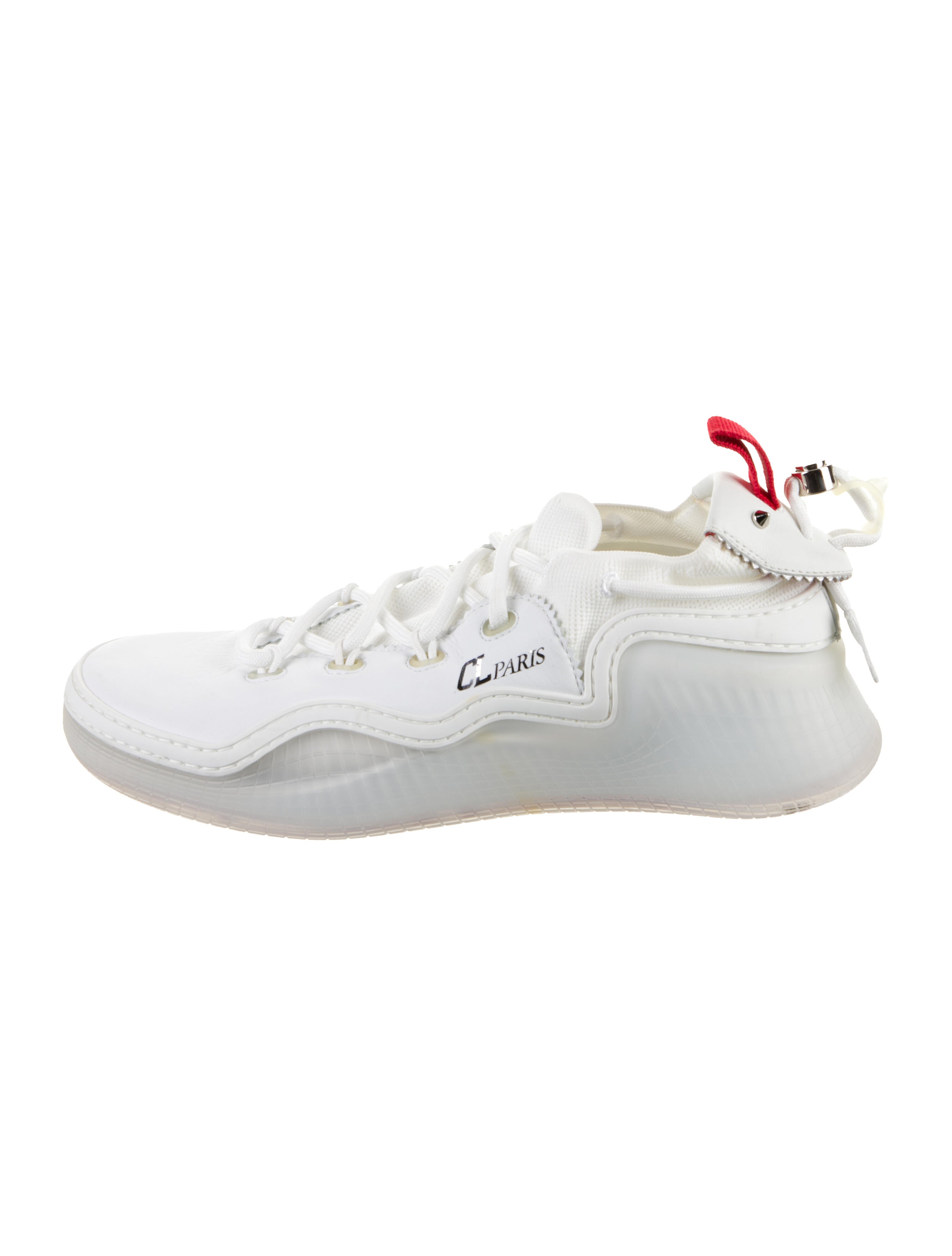 Christian Louboutin Leather Studded Accents Sneakers