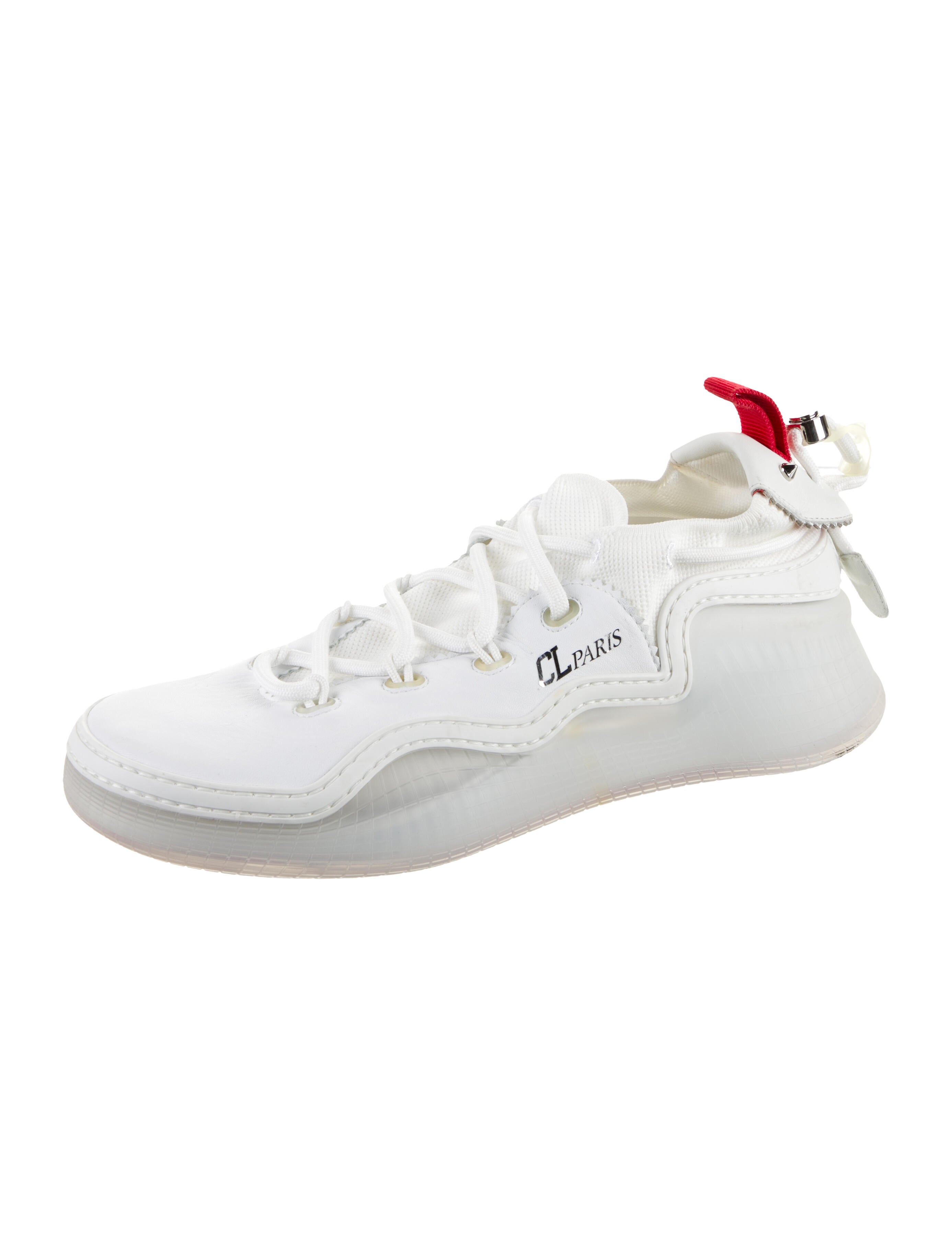 Christian Louboutin Leather Studded Accents Sneakers
