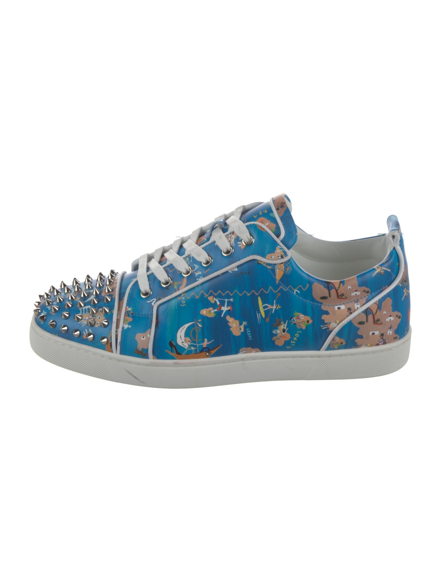 Christian Louboutin Leather Printed Sneakers