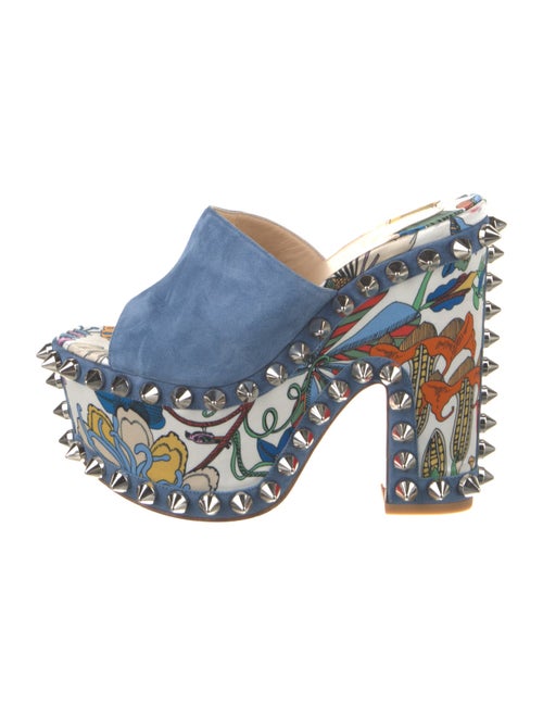 Christian Louboutin Suede Floral Print Sandals
