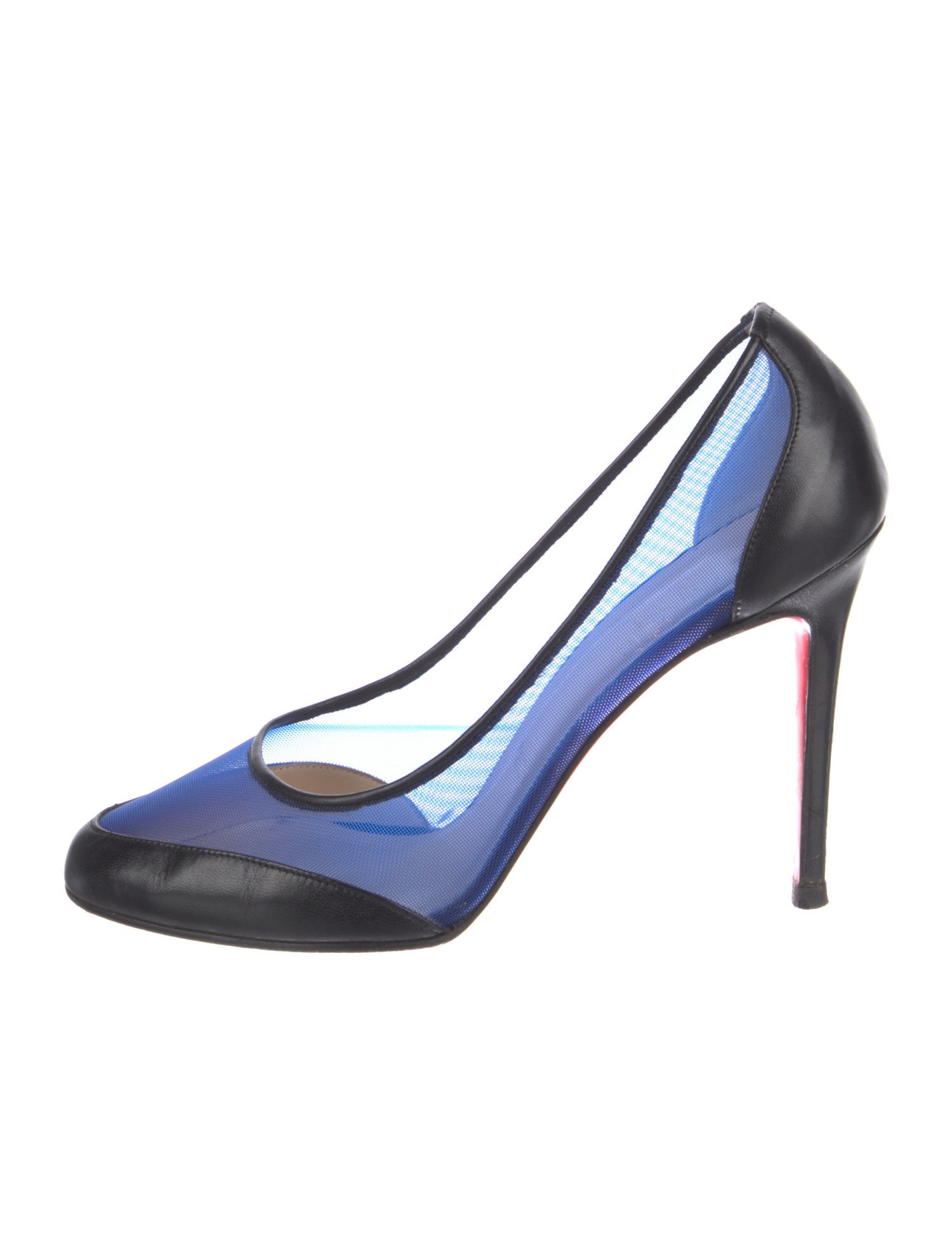 Christian Louboutin Leather Mesh Accents Pumps