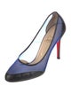 Christian Louboutin Leather Mesh Accents Pumps