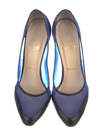 Christian Louboutin Leather Mesh Accents Pumps