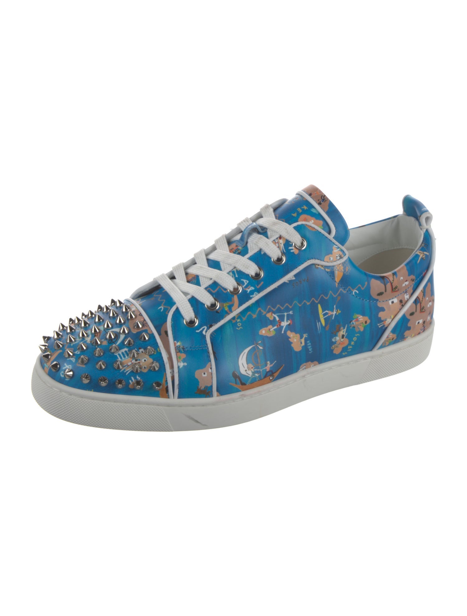 Christian Louboutin Leather Printed Sneakers