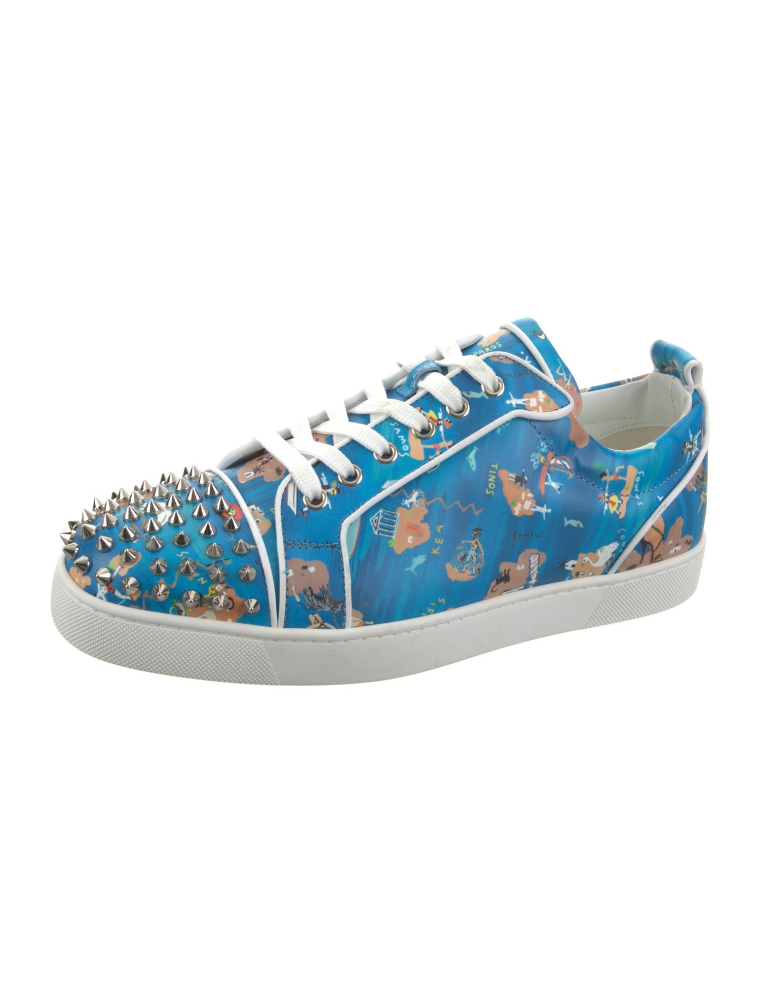 Christian Louboutin Leather Printed Sneakers