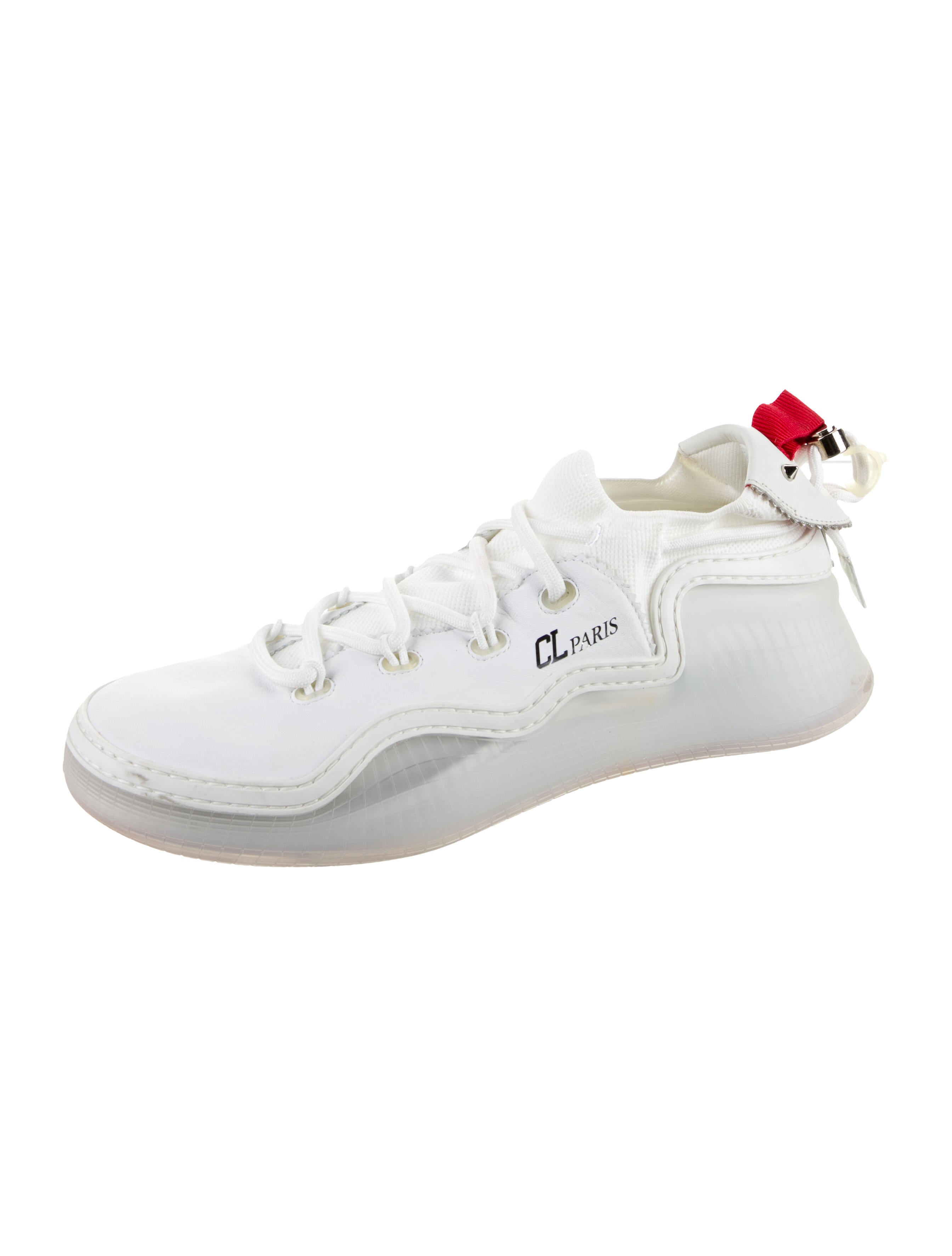 Christian Louboutin Leather Studded Accents Sneakers