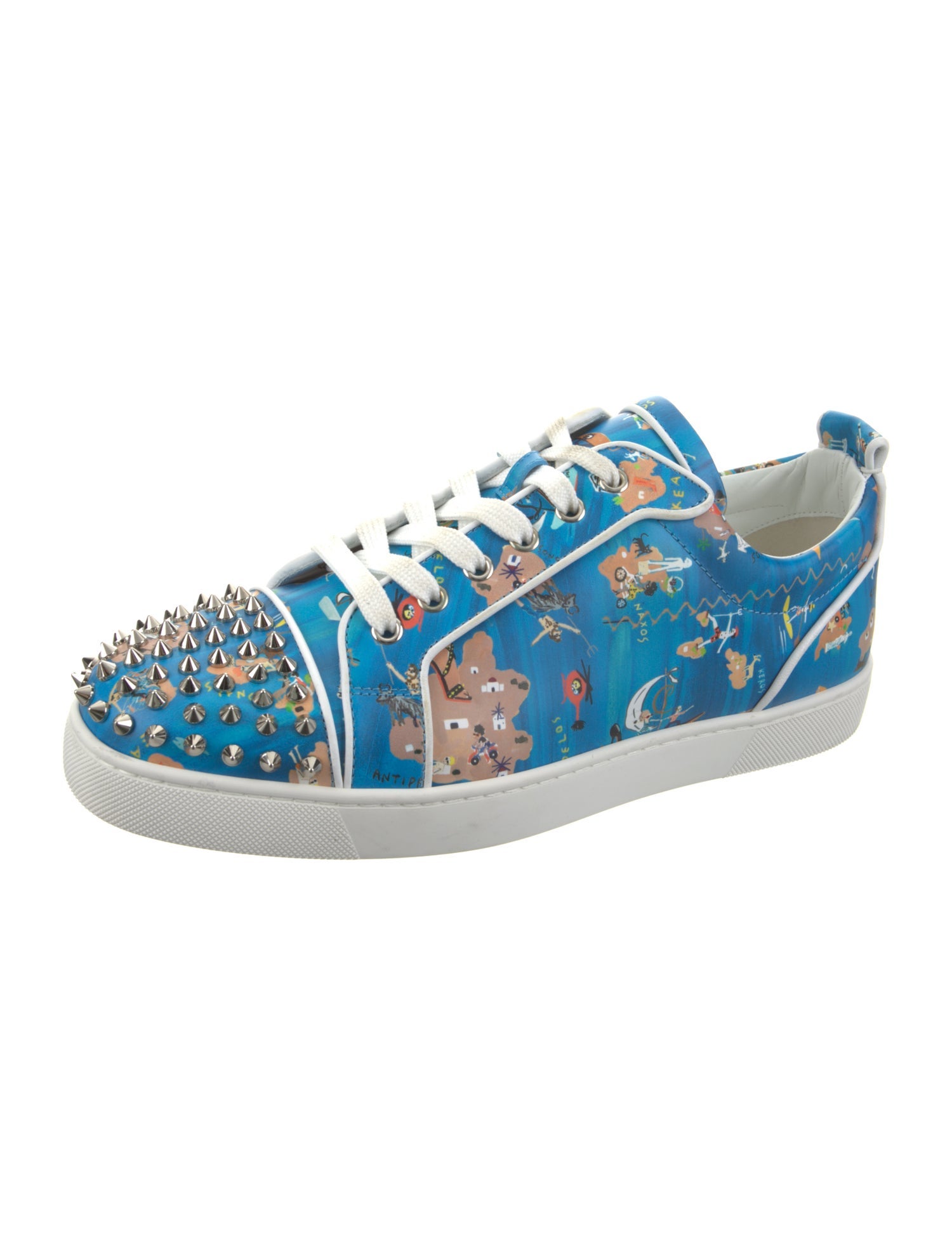Christian Louboutin Leather Printed Sneakers