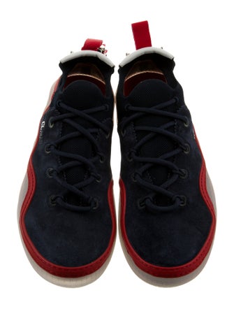 Christian Louboutin Suede Colorblock Pattern Sneakers