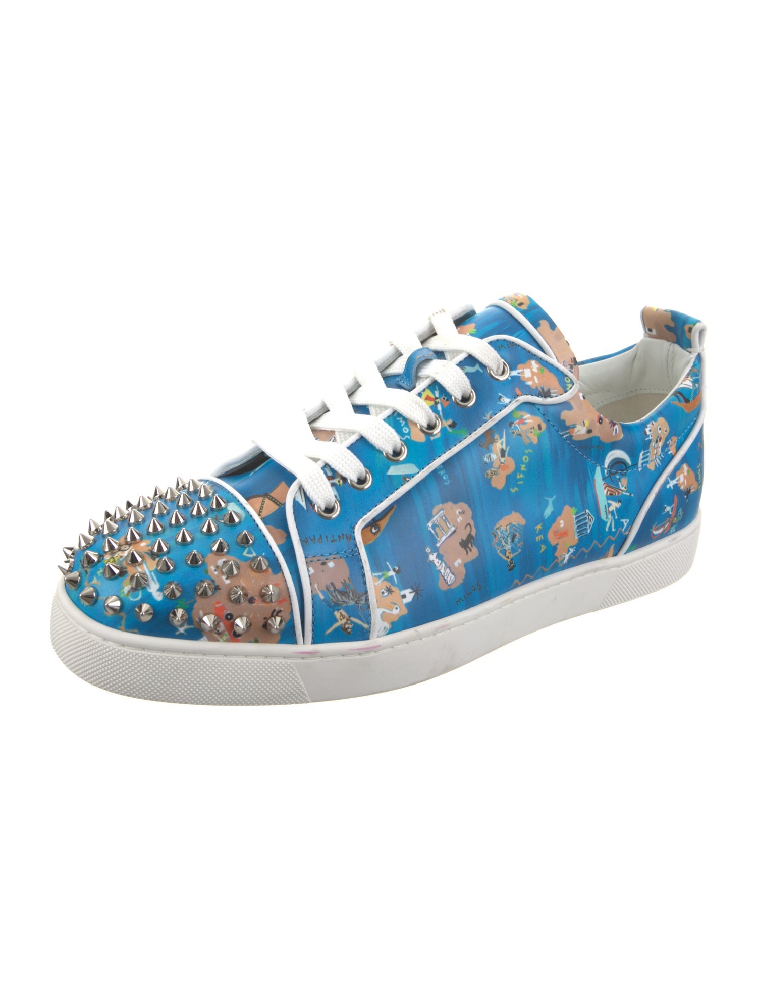 Christian Louboutin Satin Printed Sneakers