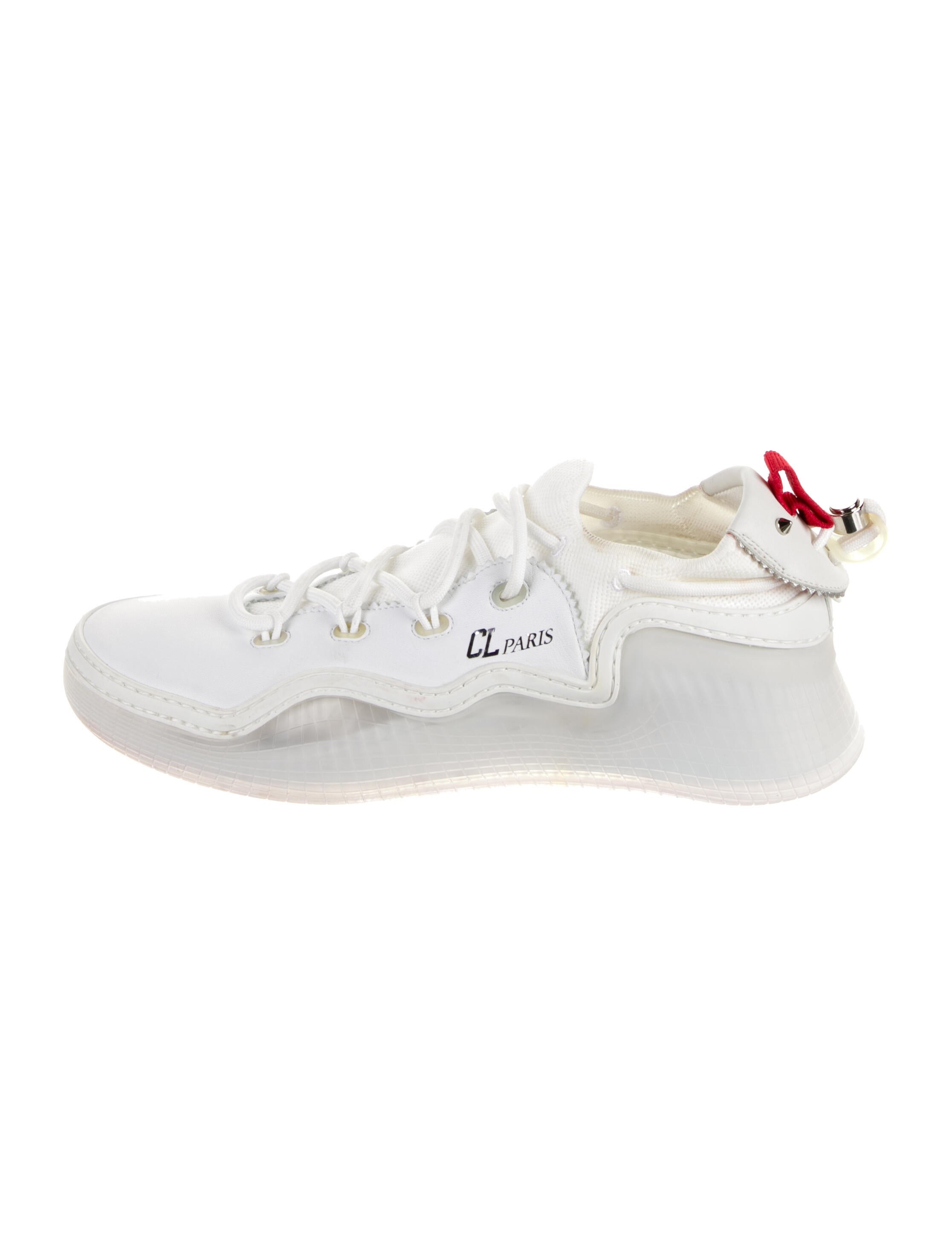 Christian Louboutin Leather Studded Accents Sneakers